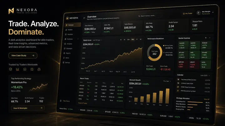 Nexora Trading Intelligence — Analytics Platform Concept by SiteCoders