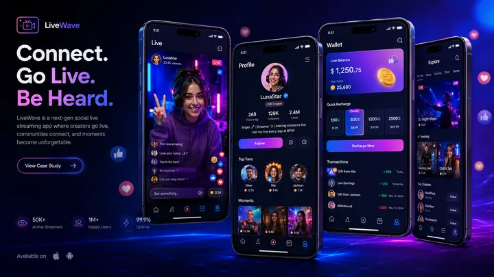 Creator Live Platform — Mobile App Concept by SiteCoders
